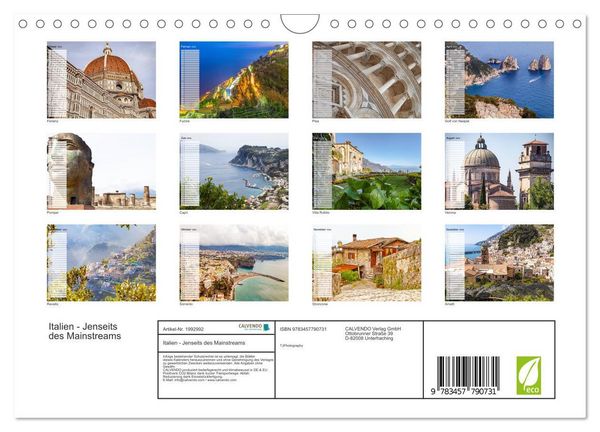 Produktbild: Italien - Jenseits des Mainstreams (Wandkalender 2026 DIN A4 quer), CALVENDO Monatskalender