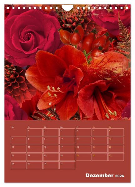 Produktbild: Kunterbunt gemischt - Kunterbunt gemischt - Farbenfroher Jahresplaner mit aufw&auml;ndigen Pflanzencollagen (Wandkalender 2026 DIN A4 hoch), CALVENDO Monatskalender