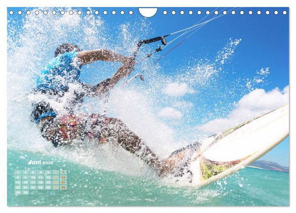Produktbild: Kitesurfen: Mit Drachen am Meer (Wandkalender 2026 DIN A4 quer), CALVENDO Monatskalender