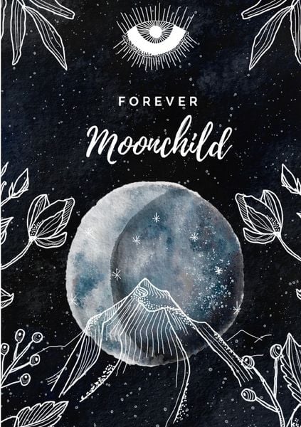 Produktbild: Moon Collection / Notizbuch, Bullet Journal, Journal, Planer, Tagebuch "Forever Moonchild"