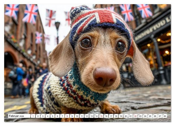 Produktbild: Dackel auf gro&szlig;er Tour - S&uuml;&szlig;e Hunde entdecken die Welt (Wandkalender 2026 DIN A4 quer), CALVENDO Monatskalender