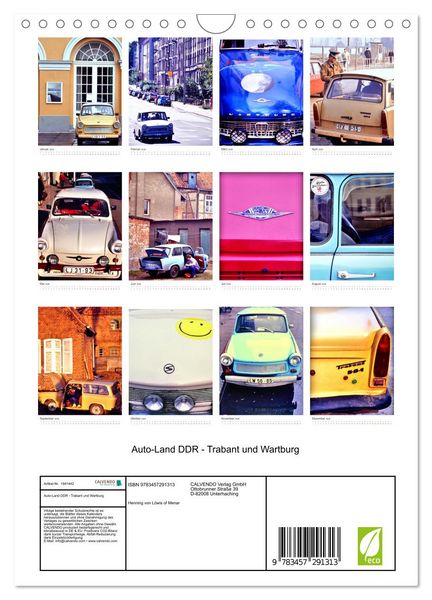 Produktbild: Auto-Land DDR - Trabant und Wartburg (Wandkalender 2026 DIN A4 hoch), CALVENDO Monatskalender