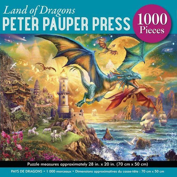 Land of Dragons 1000-Piece Jigsaw Puzzle (Gold Foil Highlights)