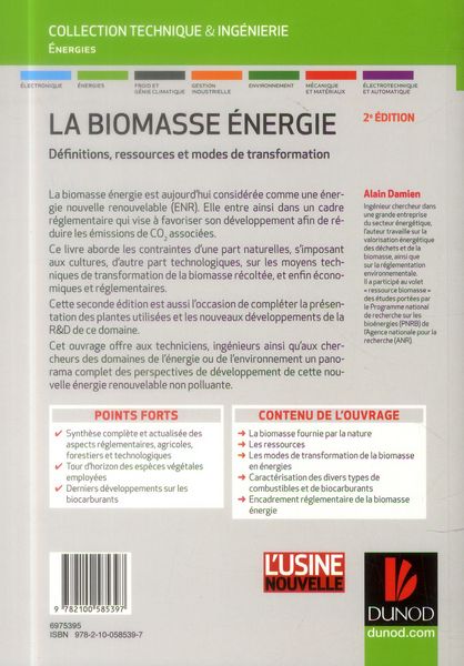 Produktbild: La Biomasse Energie; Definitions, Ressources et Modes de