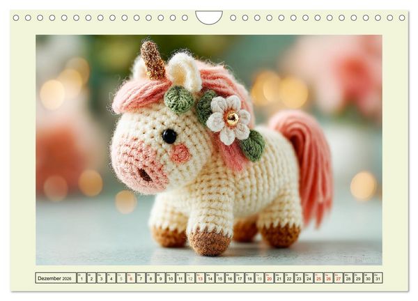 Produktbild: Amigurumi-Gl&uuml;ck. Niedliche H&auml;ckelkunst aus Japan (Wandkalender 2026 DIN A4 quer), CALVENDO Monatskalender