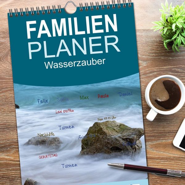 Produktbild: Familienplaner 2026 - Wasserzauber mit 5 Spalten (Wandkalender, 21 x 45 cm) CALVENDO