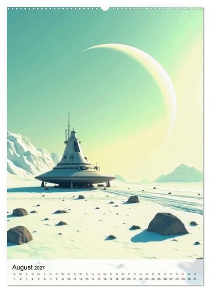 Produktbild: Retro Sci-Fi - Aufbruch zu neuen Grenzen (Wandkalender 2027 DIN A2 hoch), CALVENDO Monatskalender