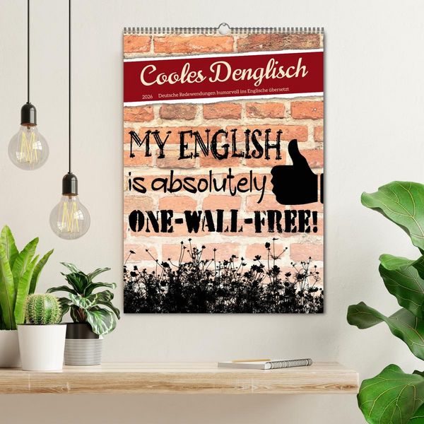 Produktbild: Cooles Denglisch (Wandkalender 2026 DIN A2 hoch), CALVENDO Monatskalender