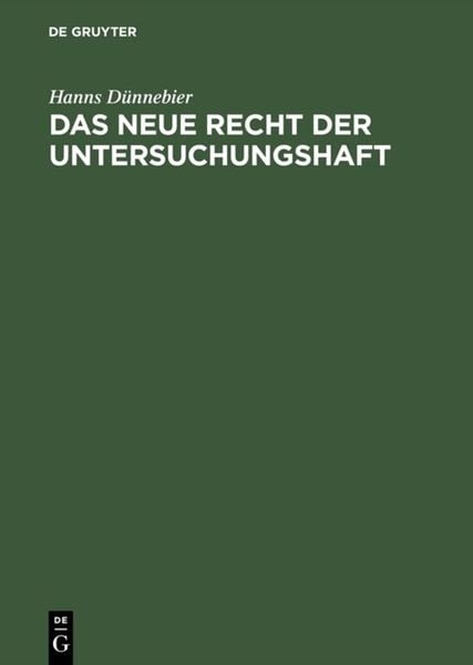 Produktbild: Das neue Recht der Untersuchungshaft