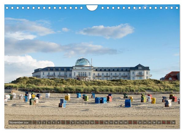 Produktbild: Ostfriesische Inseln - Borkum, Norderney, Juist, Baltrum, Langeoog, Spiekeroog, Wangerooge (Wandkalender 2026 DIN A4 quer), CALVENDO Monatskalender
