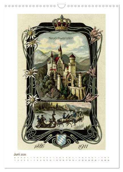 Produktbild: Ludwig II. von Bayern: Historische Illustrationen und Stiche (Wandkalender 2026 DIN A3 hoch), CALVENDO Monatskalender