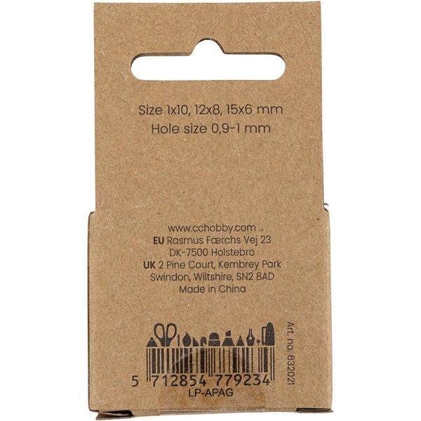 Produktbild: Creativ Company Achat Steinperlen, Gr&ouml;&szlig;e 1x10, 12x8, 15x6 mm, Lochgr&ouml;&szlig;e 0,9-1 mm, Hellbraun, 28 Stk