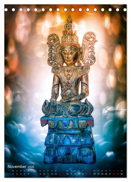 Produktbild: Die Welt mit Buddha (Tischkalender 2026 DIN A5 hoch), CALVENDO Monatskalender