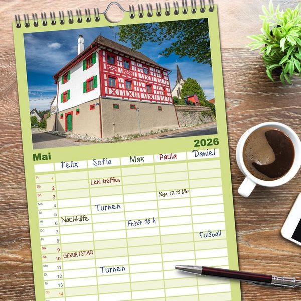 Produktbild: Familienplaner 2026 - G&uuml;ttingen im Hegau mit 5 Spalten (Wandkalender, 21 x 45 cm) CALVENDO