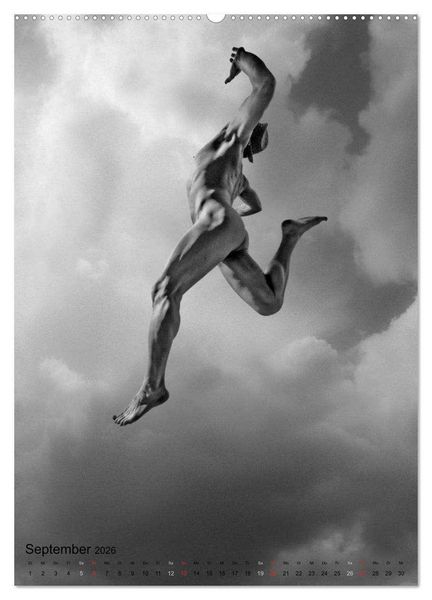 Produktbild: JUMP! ATHLETISCHE M&Auml;NNERAKTE (hochwertiger Premium Wandkalender 2026 DIN A2 hoch), Kunstdruck in Hochglanz