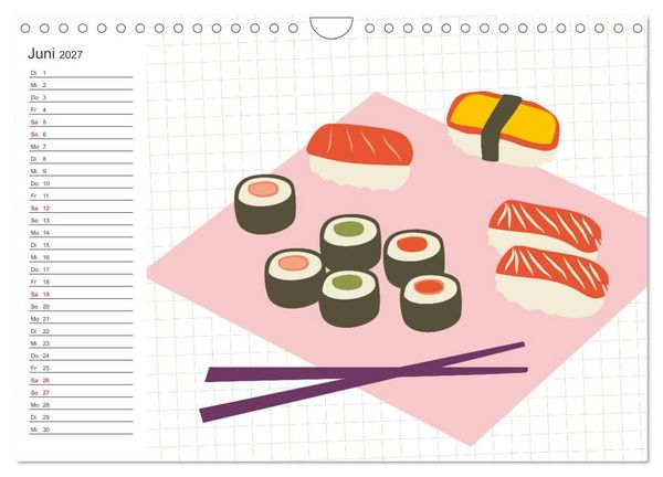 Produktbild: Fast Food Illustration (Wandkalender 2027 DIN A4 quer), CALVENDO Monatskalender