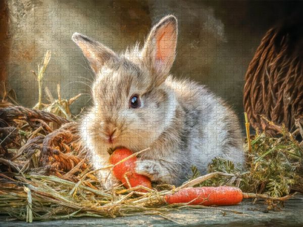 Produktbild: CALVENDO Puzzle Kaninchenportraits | 1000 Teile Lege-Gr&ouml;&szlig;e 64x48cm Foto-Puzzle f&uuml;r gl&uuml;ckliche Stunden