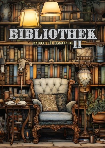 Bibliothek Malbuch für Erwachsene 2