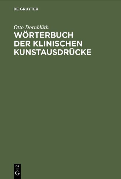 Produktbild: W&ouml;rterbuch der Klinischen Kunstausdr&uuml;cke
