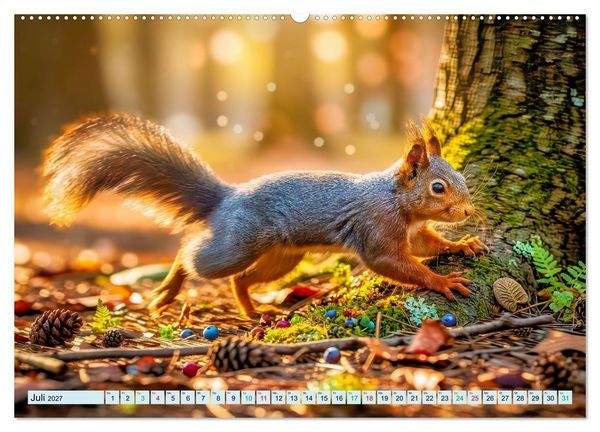 Produktbild: M&auml;rchenhafte Eichh&ouml;rnchen (hochwertiger Premium Wandkalender 2027 DIN A2 quer), Kunstdruck in Hochglanz