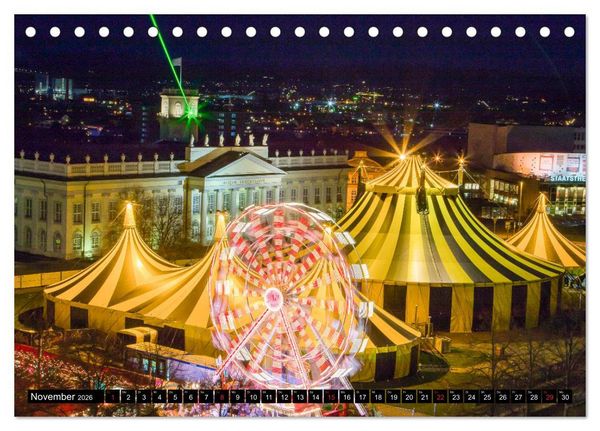 Produktbild: Kassel bei Nacht (Tischkalender 2026 DIN A5 quer), CALVENDO Monatskalender