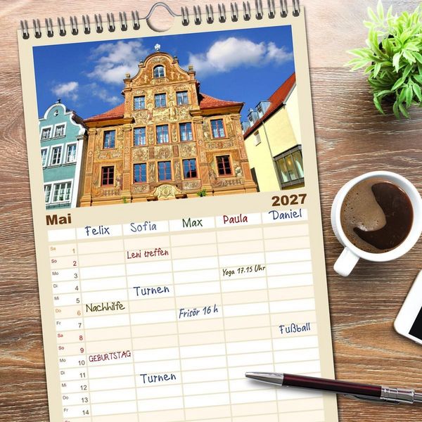 Produktbild: Familienplaner 2027 - Ellwangen - Jagst im Ostalbkreis mit 5 Spalten (Wandkalender, 21 x 45 cm) CALVENDO