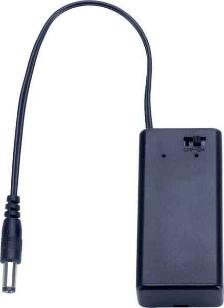 Produktbild: TRU COMPONENTS SBH-9VAS+DC PLUG Batteriehalter 1x 9V Block Klinkenstecker