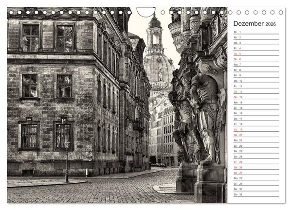 Produktbild: Dresden Schwarz-Wei&szlig; (Wandkalender 2026 DIN A4 quer), CALVENDO Monatskalender