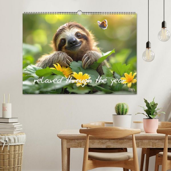 Produktbild: sweet sloths - relaxed throughout the year (Wall Calendar 2026 DIN A2 landscape), CALVENDO 12 Month Wall Calendar