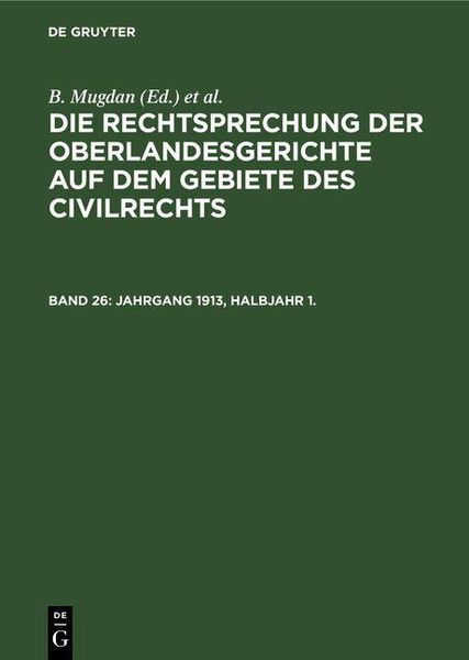Produktbild: Jahrgang 1913, Halbjahr 1.
