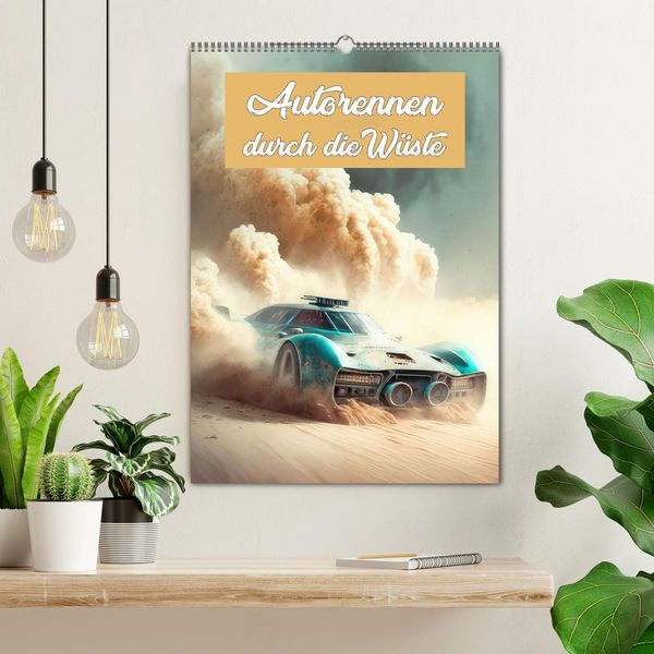 Produktbild: Autorennen durch die W&uuml;ste (Wandkalender 2026 DIN A2 hoch), CALVENDO Monatskalender