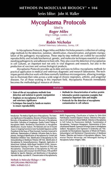 Produktbild: Mycoplasma Protocols