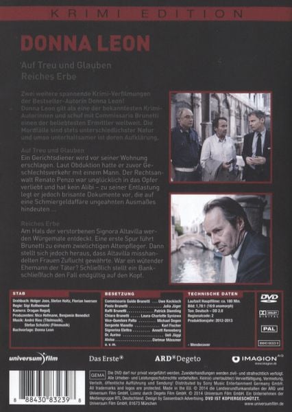 Produktbild: Donna Leon: Auf Treu und Glauben/Reiches Erbe - Krimi Edition