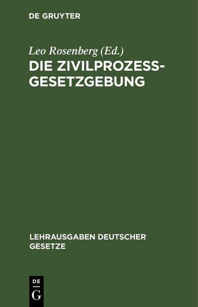 Produktbild: Die Zivilprozessgesetzgebung