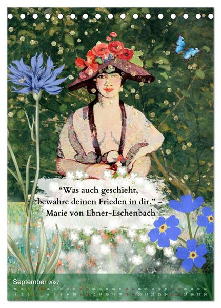 Produktbild: Vintage Vibes &ndash; Frauen, Kunst und Worte (Tischkalender 2027 DIN A5 hoch), CALVENDO Monatskalender