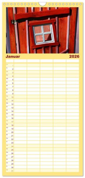 Produktbild: Familienplaner 2026 - Alles in Rot mit 5 Spalten (Wandkalender, 21 x 45 cm) CALVENDO