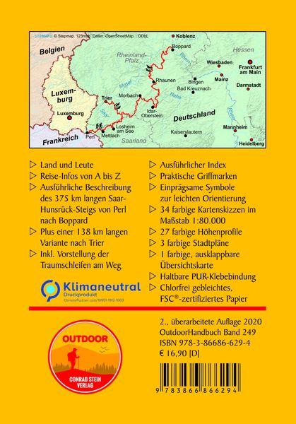 Produktbild: Saar-Hunsr&uuml;ck-Steig von Perl (&uuml;ber Idar-Oberstein) nach Boppard