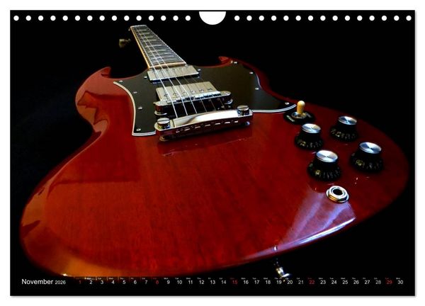 Produktbild: ROCK GUITARS Snapshots (Wall Calendar 2026 DIN A4 landscape), CALVENDO 12 Month Wall Calendar