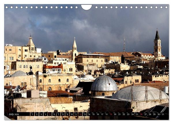 Produktbild: Jerusalem. The Holy City of three religions (Wall Calendar 2026 DIN A4 landscape), CALVENDO 12 Month Wall Calendar