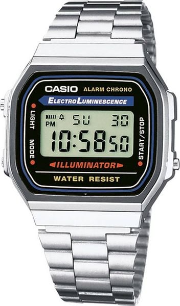 Casio Armbanduhr A168WA-1YES (B x H) 36.30 mm x 38.60 mm Silber Gehäusematerial=Kunstharz Material (Armband)=Edelstahl