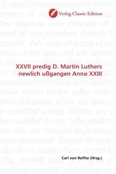 Produktbild: XXVII predig D. Martin Luthers newlich u&szlig;gangen Anno XXIII