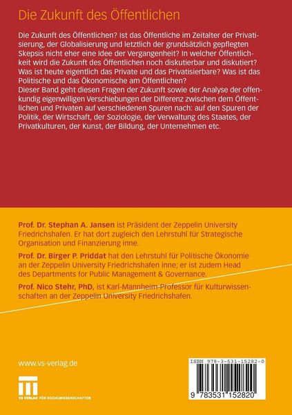 Produktbild: Die Zukunft des &Ouml;ffentlichen
