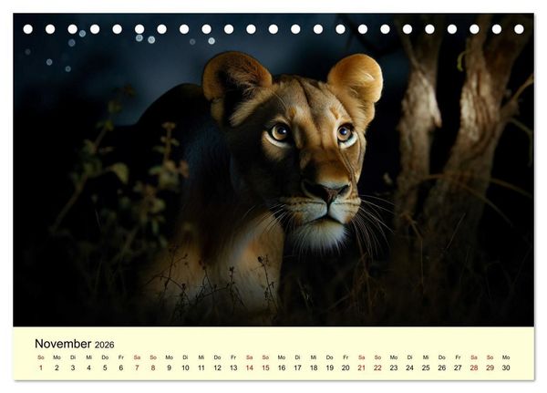 Produktbild: Majest&auml;tische L&ouml;wen - Die Herrscher der Wildnis (Tischkalender 2026 DIN A5 quer), CALVENDO Monatskalender