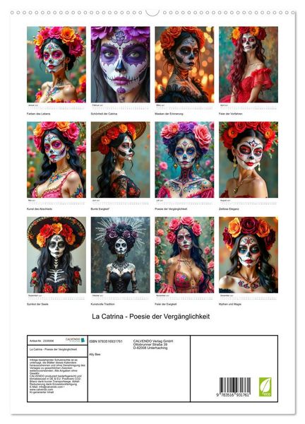 Produktbild: La Catrina - Poesie der Verg&auml;nglichkeit (hochwertiger Premium Wandkalender 2027 DIN A2 hoch), Kunstdruck in Hochglanz