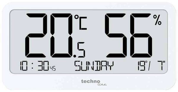 Techno Line Thermo-Hygrometer WS9455 Thermo-/Hygrometer Weiß