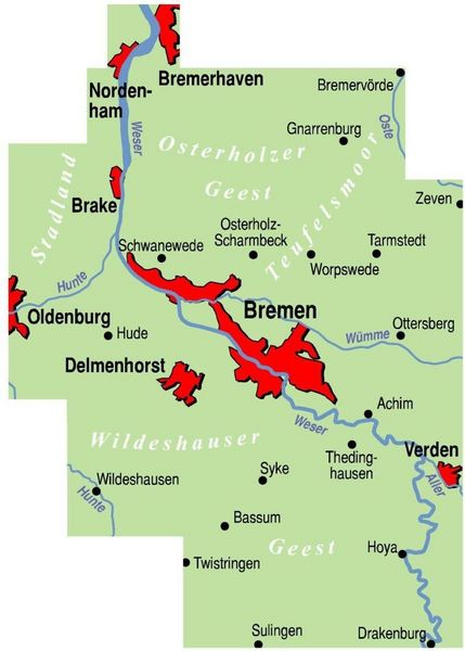 Produktbild: BVA ADFC Regionalkarte Bremen und Umgebung 1:75.000