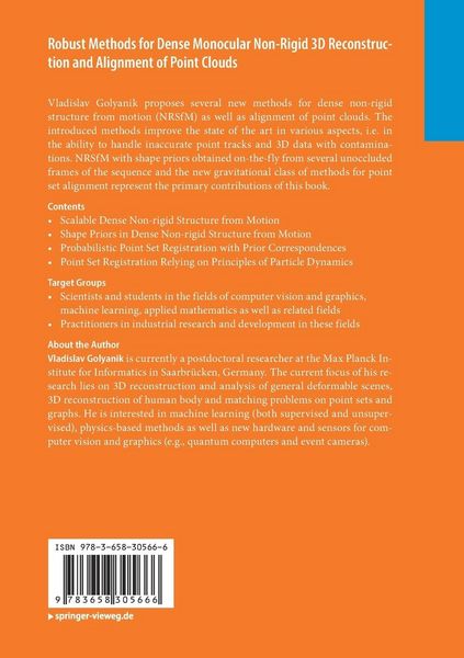 Produktbild: Robust Methods for Dense Monocular Non-Rigid 3D Reconstruction and Alignment of Point Clouds