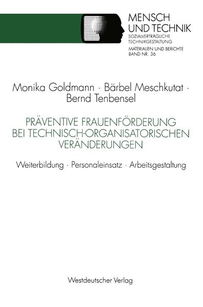 Produktbild: Pr&auml;ventive Frauenf&ouml;rderung bei technisch-organisatorischen Ver&auml;nderungen