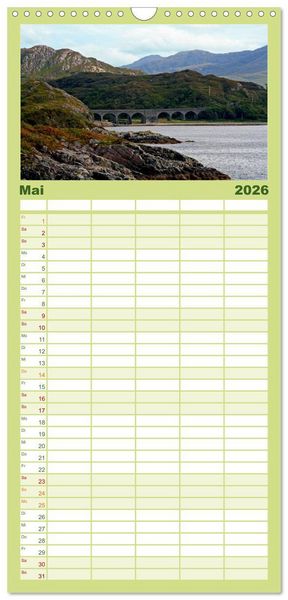 Produktbild: Familienplaner 2026 - Western Highlands - Schottland mit 5 Spalten (Wandkalender, 21 x 45 cm) CALVENDO