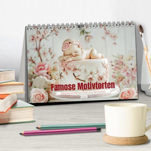 Produktbild: Famose Motivtorten (Tischkalender 2026 DIN A5 quer), CALVENDO Monatskalender